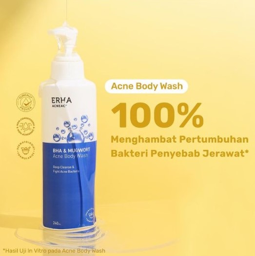 Ingin Badan Mulus Bebas Jerawat? Yuk, Rawat dengan Produk ERHA Acneact ini!